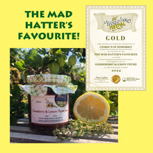 Load image into Gallery viewer, Cedrics Gooseberry and lemon thyme jam gold world jam awards