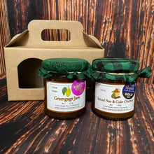 Load image into Gallery viewer, Greengage jam spiced pear and cider chutney Cedrics somerset 2023 award winners
