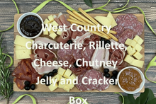 Load image into Gallery viewer, Cedrics West Country Charcuterie, Rillette, Cheese, Chutney, Jelly and Cracker box
