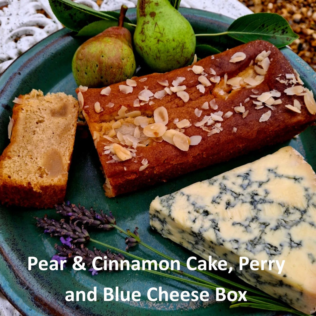 Pear & Cinnamon Cake, Perry and Blue Cheese Box