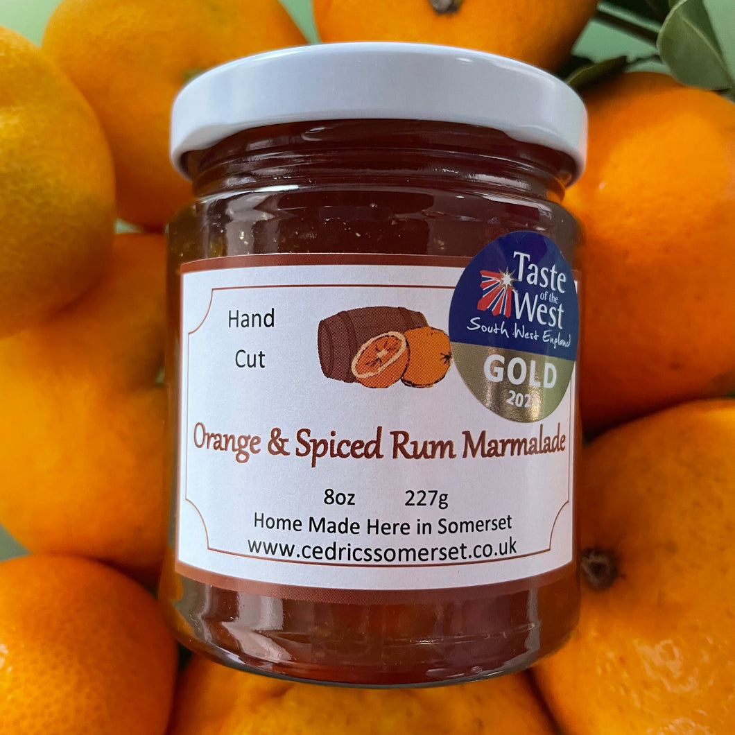 Green Label Orange and Spiced Rum Marmalade made with Organic Ingredients and West Country Spiced Rum